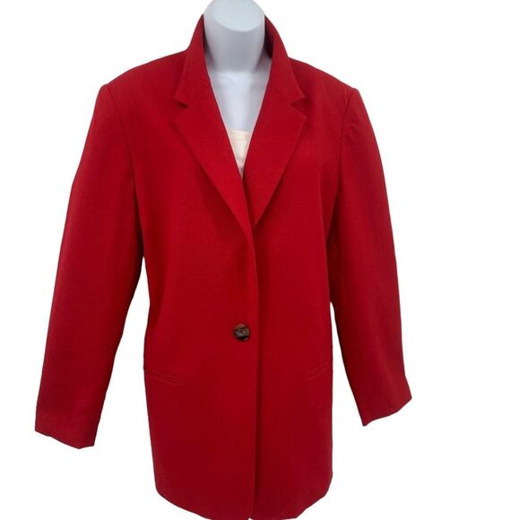 Sag Harbour 100% Wool Red Classic Blazer - Picture 3 of 12